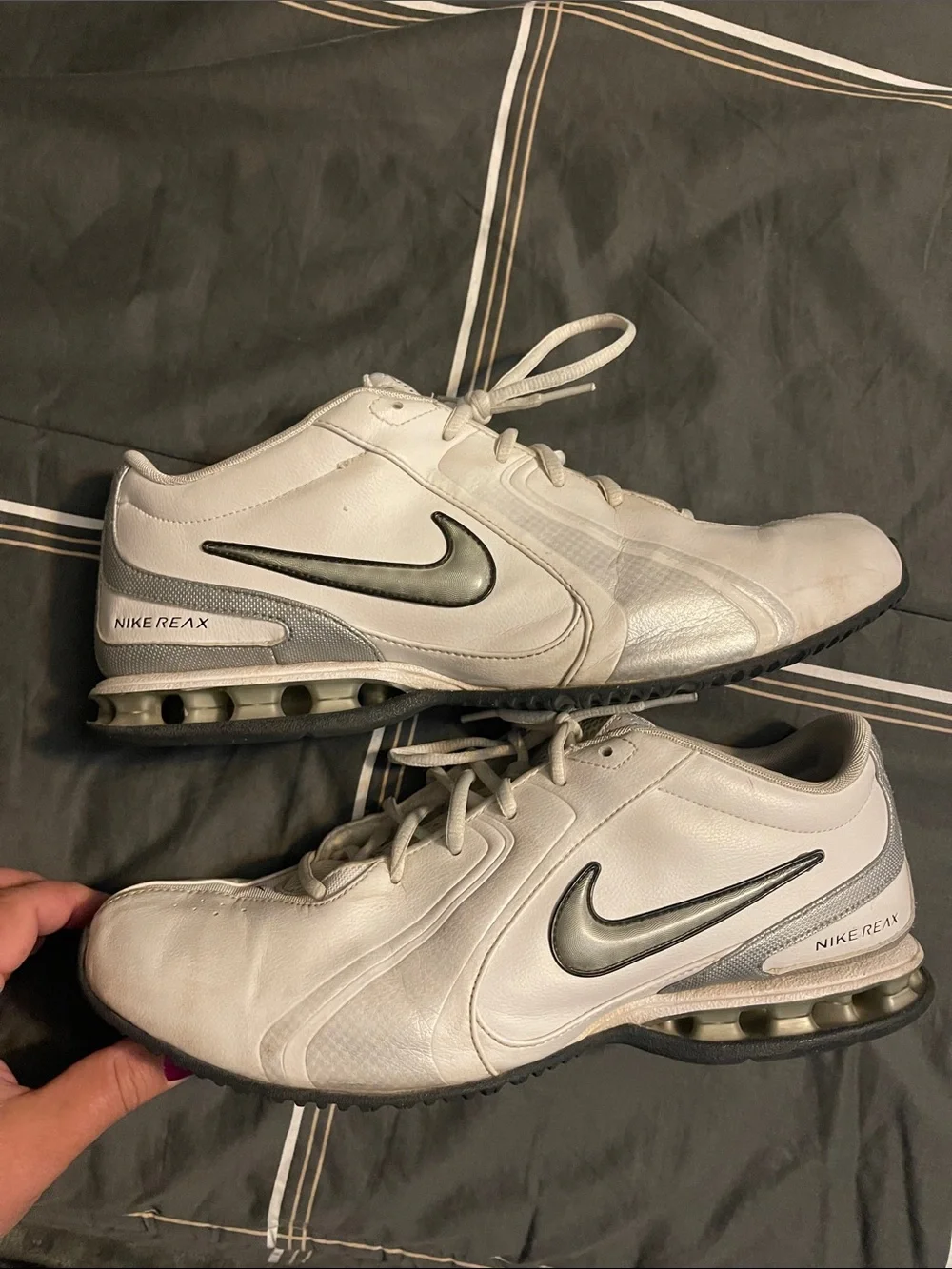 Nike Men’s White Sneakers with Black Swoosh